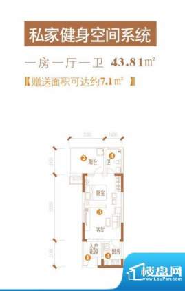 水晶公园私家健身空面积:43.81平米