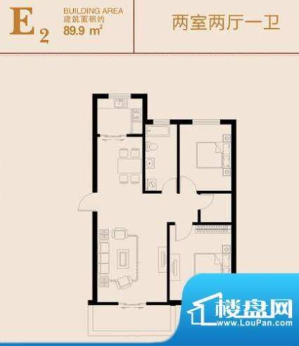 新桥国际佳苑E2户型面积:89.90平米