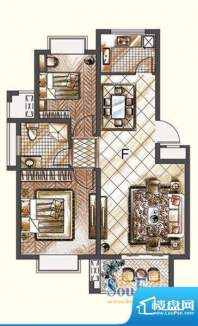 海涛新都V区F户型 2面积:73.20平米