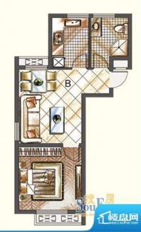 海涛新都V区B户型 1面积:48.47平米