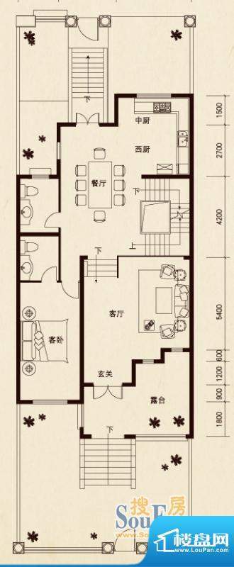 原石滩dy户型首层 7面积:498.56平米