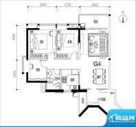 君华香柏广场G4 3室面积:90.93平米