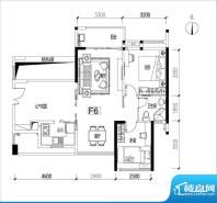 君华香柏广场F6 2室面积:80.41平米