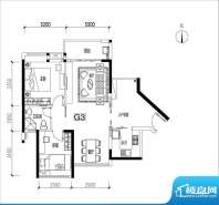君华香柏广场G3 2室面积:78.72平米