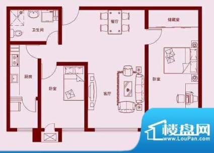 万光府前花园二期C户面积:83.63平米