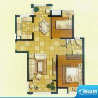 御景龙庭C1户型 2室面积:91.00平米