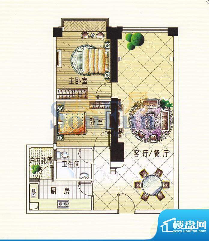 御江苑标准层07、08面积:90.92平米