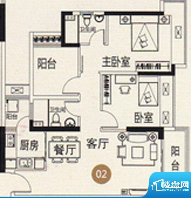 御江南8、11座02单元面积:89.00平米