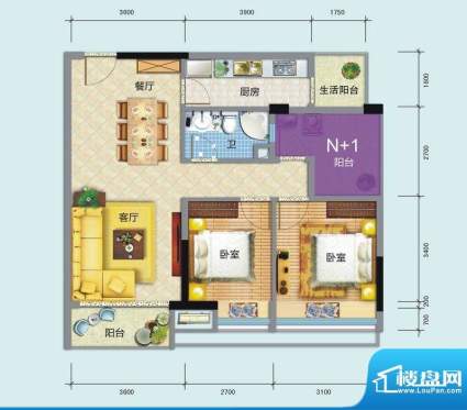 南沙境界·藏峰C1 2面积:88.00平米