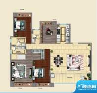 合景领峰C户型 3室2面积:180.00平米