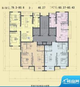 东海仪园反面丙单元面积:80.60平米