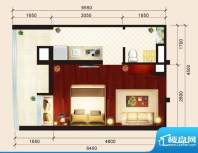 骏御华庭01户型 1室面积:31.00平米