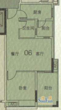 大城云山A1栋06单元面积:55.25平米