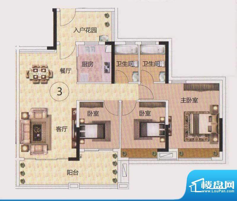 千色美湖花园B6、B8面积:102.00平米