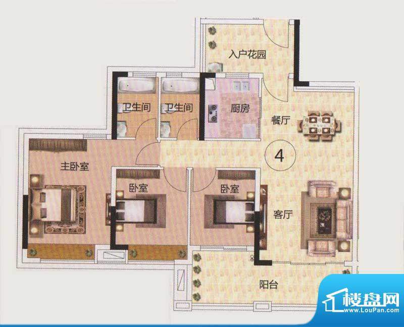 千色美湖花园B6、B8面积:102.00平米