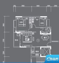 星云轩E栋01户型 2室面积:81.09平米