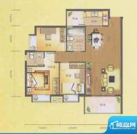 水木箐华E户型 3室2面积:90.30平米