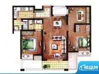 路劲翡丽湾典雅 3室面积:110.00平米