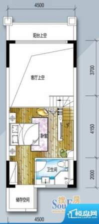 敏捷·领航公馆C户型面积:58.00平米