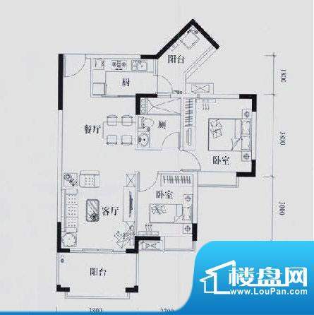 狮城国际2室2厅户型面积:0.00平米