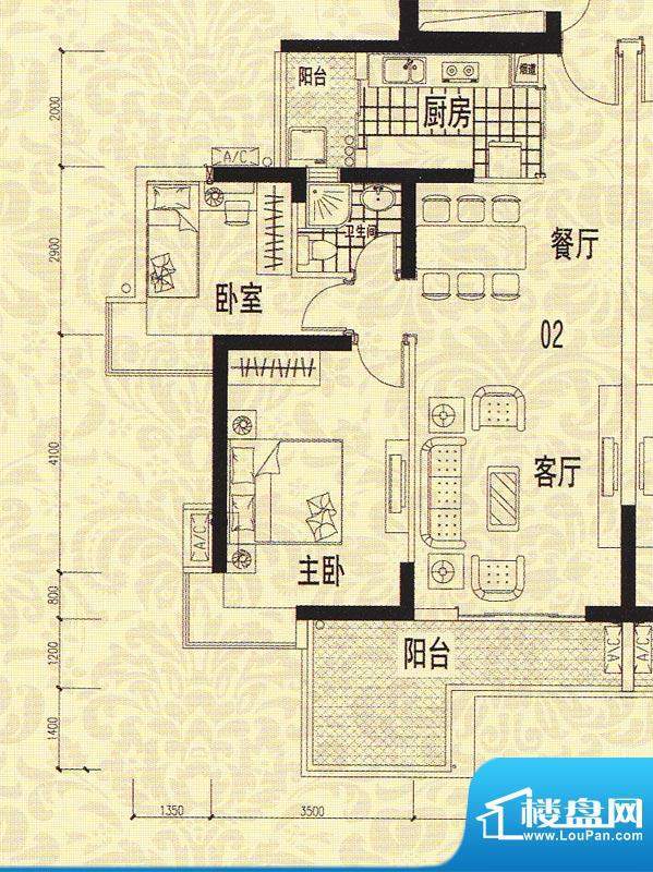 龙津华府D栋 2-32层面积:95.90平米