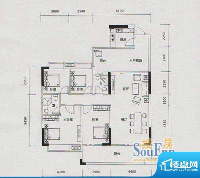 名城·御景绿洲5栋0面积:135.00平米