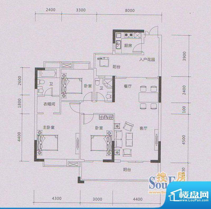 名城·御景绿洲7、9面积:140.00平米