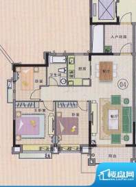 元邦明月金岸D栋04户面积:104.85平米