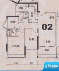 云裳丽影花园3A02户面积:101.88平米