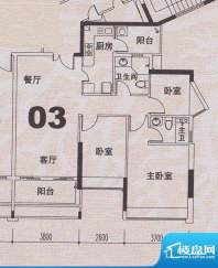 云裳丽影花园3B03户面积:101.88平米