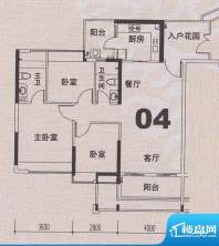 云裳丽影花园3B04户面积:105.56平米