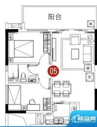 力迅TB栋05户型 2室面积:65.18平米