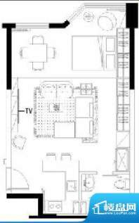 陕西北路1688户型图面积:59.00平米