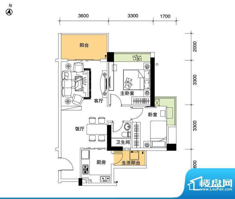 都市品格（福基苑）面积:85.26平米