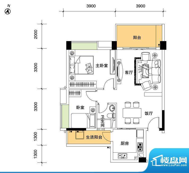 都市品格（福基苑）面积:86.33平米