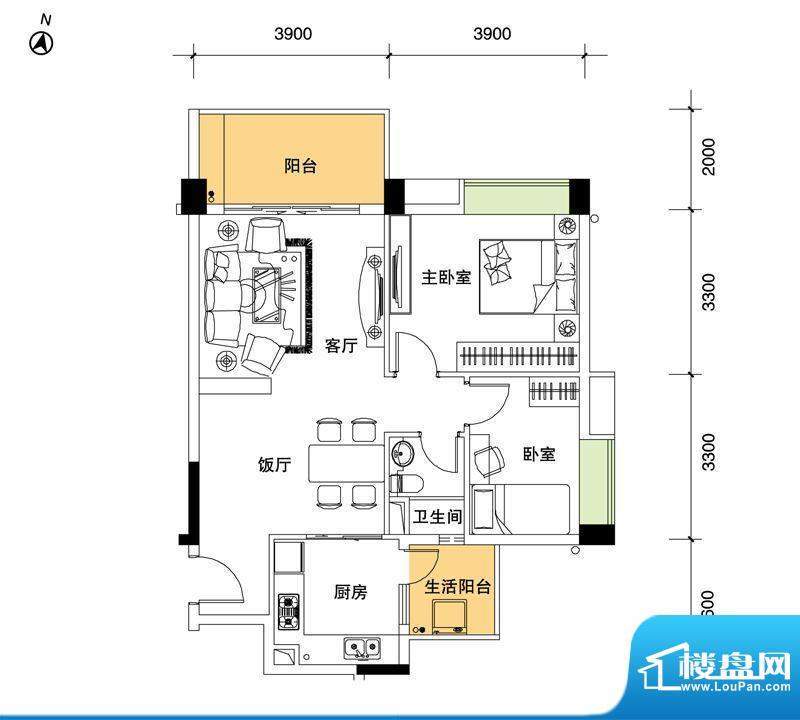 都市品格（福基苑）面积:88.84平米