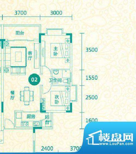 翡翠城12栋02户型 2面积:80.84平米