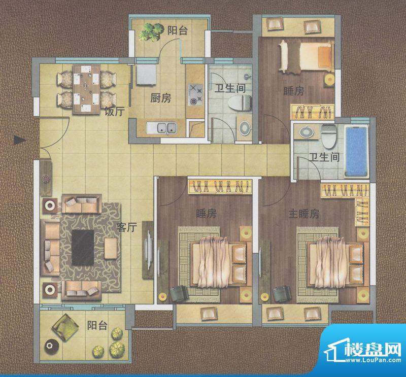 新世界嘉云府B1栋三面积:107.00平米