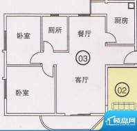 蝴蝶谷A栋03单位 2室面积:0.00平米