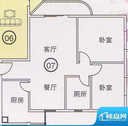 蝴蝶谷A栋07单位 2室面积:0.00平米