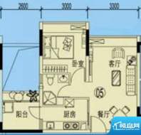 诺德中心城2梯05/06面积:50.74平米