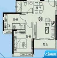 诺德中心城4梯01户型面积:77.52平米