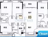 穗和城B座03单元 4室面积:121.76平米