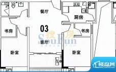 穗和城C栋03单元 4室面积:89.74平米