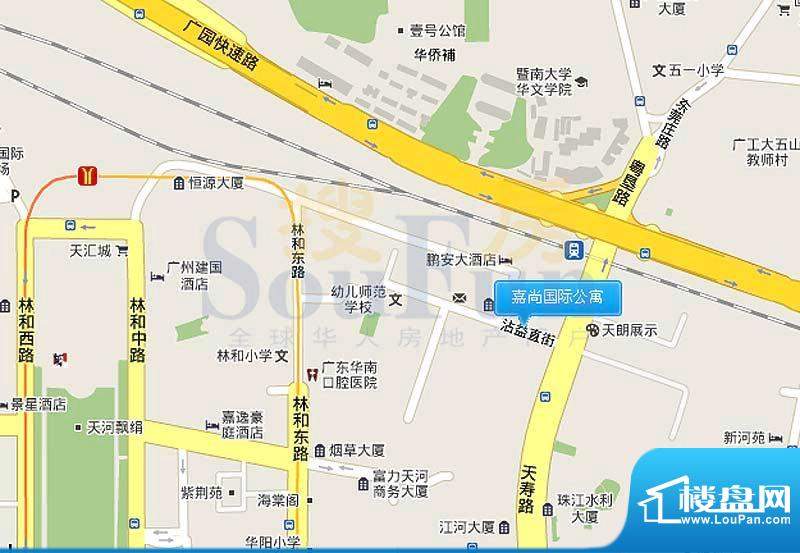 嘉尚国际公寓交通图