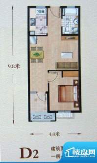 凤凰花苑D2户型图 1面积:60.00平米