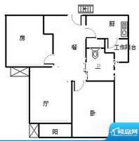 丽江苑两房户型图 2面积:98.80平米