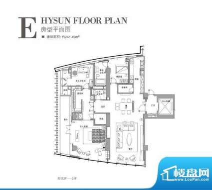 海珀日晖E户型 2室2面积:241.49平米