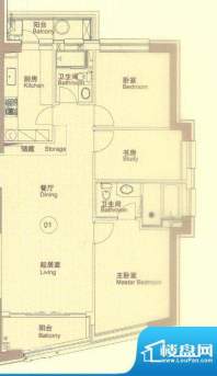 丰盛皇朝户型图 3室面积:138.16平米