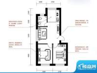 绿色家园E户型 2室1面积:59.65平米